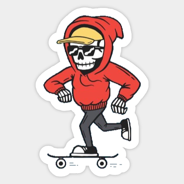 Skeleton Dude Sticker by OldSchoolRetro